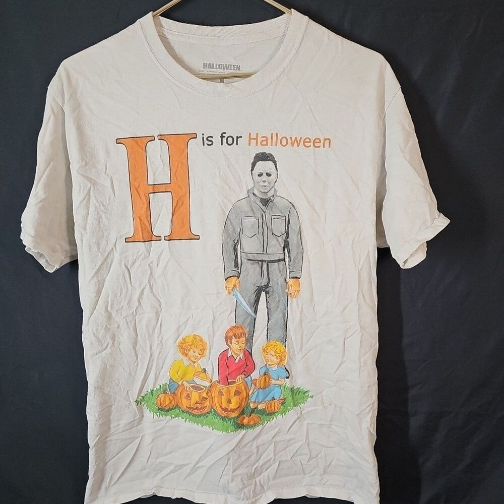 Michael Myers Halloween  S.S T-Shirt H is for Halloween Men’s Size Med preowned